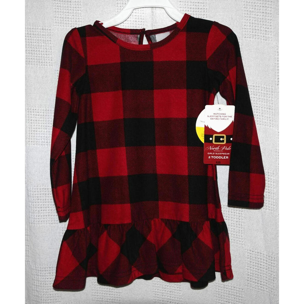 BRAND NEW NORTH POLE TODDLER GIRL NIGHT GOWN SLEEPWEAR CHRISTMAS SIZE 2T